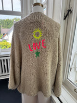 Strickjacke love beige