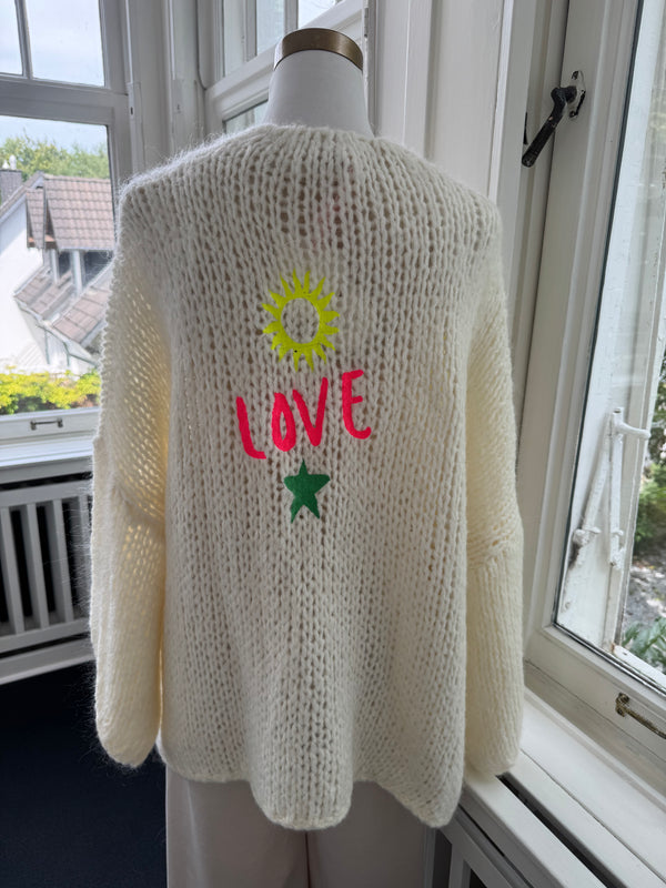 Strickjacke love creme
