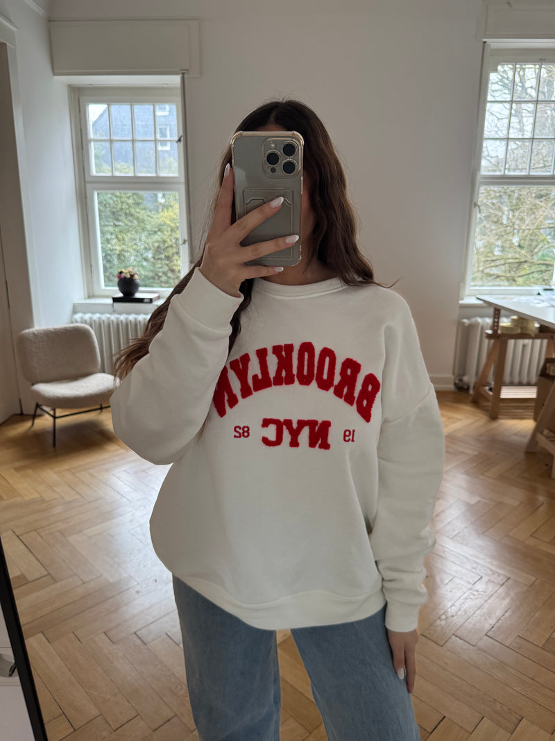 Sweatshirt Brooklyn weiß