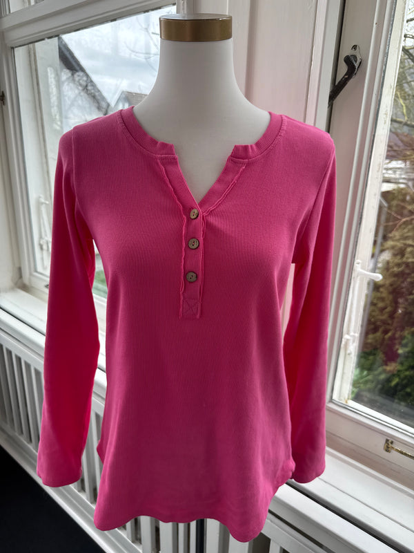 Shirt mit Knöpfen gerippt love pink