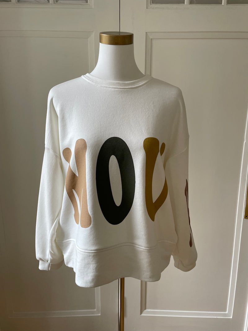 SWEATSHIRT AMOUR SHORT CREMEWEISS