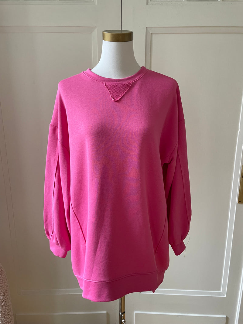 Sweatshirt basic long oversized pink