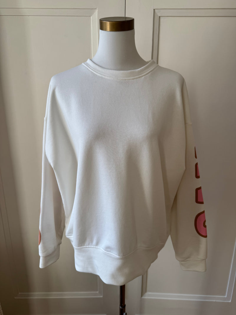 Sweatshirt Francisco weis/rosa