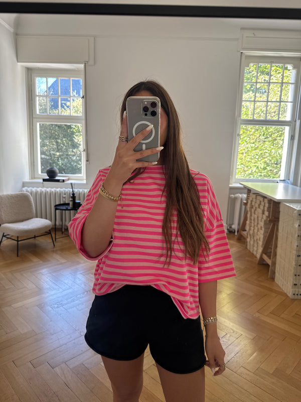 T-Shirt gestreift oversized kastiger Schnitt