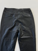 Hose lederimitat mit einem Knopf black