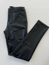 Hose lederimitat mit einem Knopf black