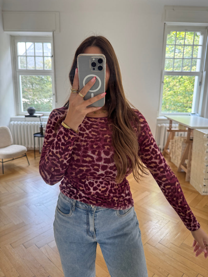 Oberteil cashmere sehr dünner Stoff bordeaux