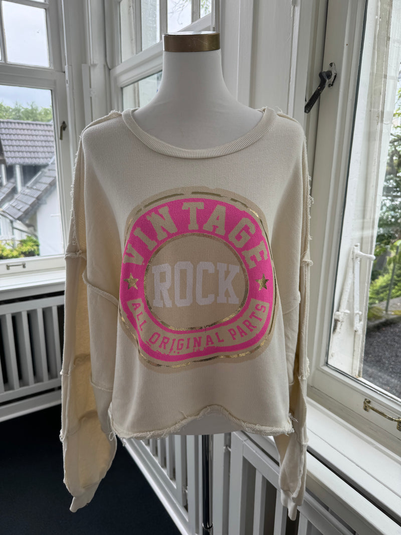 Sweatshirt Vintage Rock beige/rosa