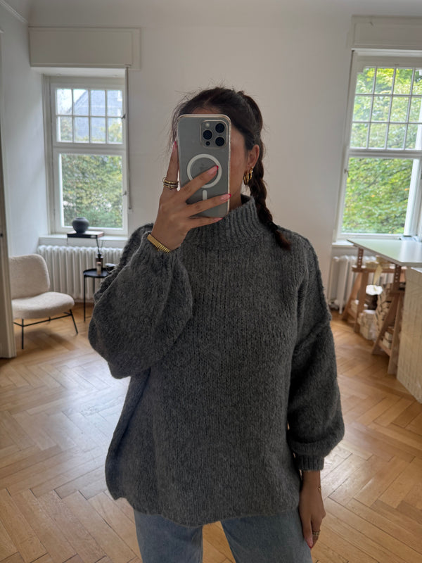 Strickoberteil oversized bestseller grau