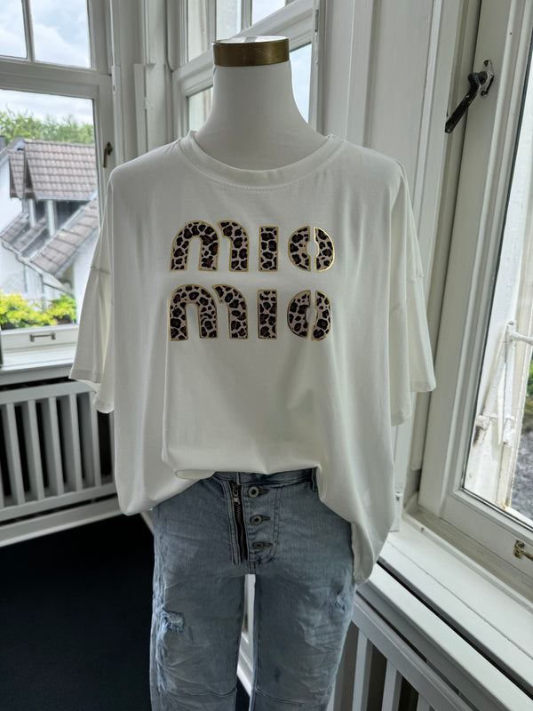 T-Shirt Mio leo oversized weiß