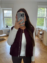 Leichte Weste mit Taschen und Reisverschluss Bordeaux