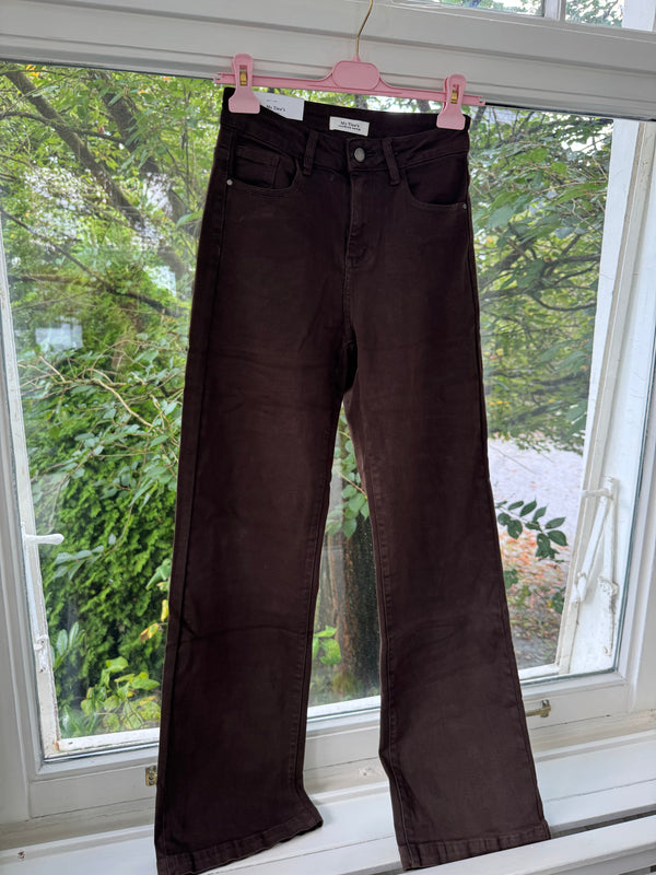 Hose wide leg must have mit Stretchanteil braun