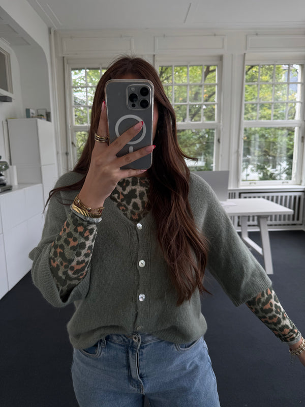 Strickjacke halbarm soft grün