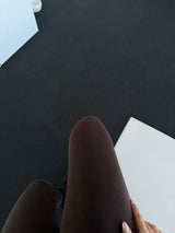 Soft Leggings mit leichtem Glanz und Komfortbund braun