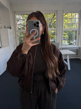 Bomberjacke Wildlederoptik limitiert braun