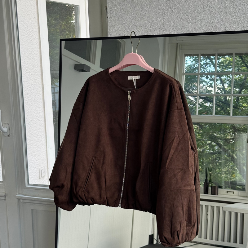 Bomberjacke Wildlederoptik limitiert braun
