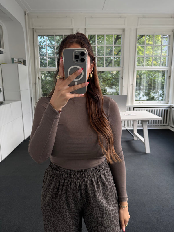 Oberteil cashmere sehr dünner Stoff Taupe