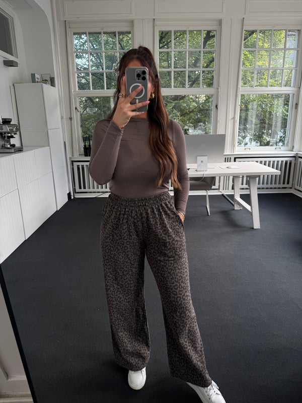 Hose leo 100% Baumwolle must have taupe/braun