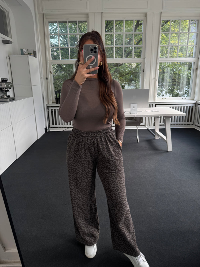Hose leo 100% Baumwolle must have taupe/braun