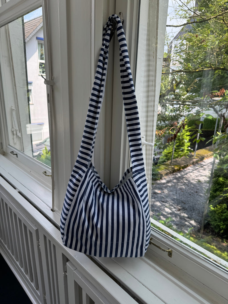 Stofftasche gestreift blau