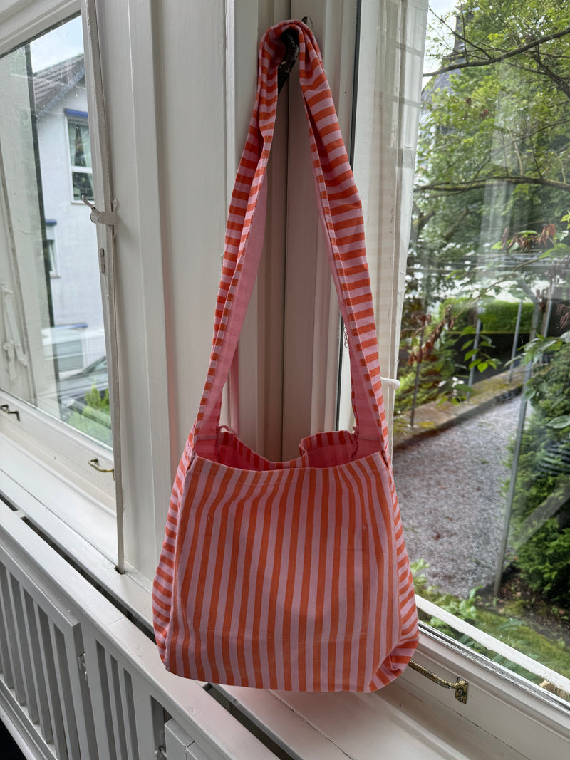 Stofftasche gestreift coral