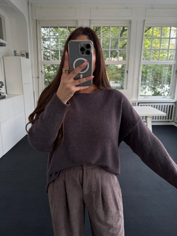 Strickoberteil basic taupe