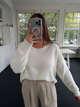 Strickoberteil basic cremeweiss
