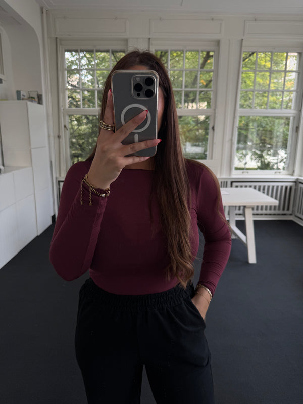 Oberteil Cashmere sehr dünner Stoff bordeaux