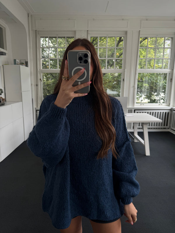 Strickoberteil oversized bestseller blau