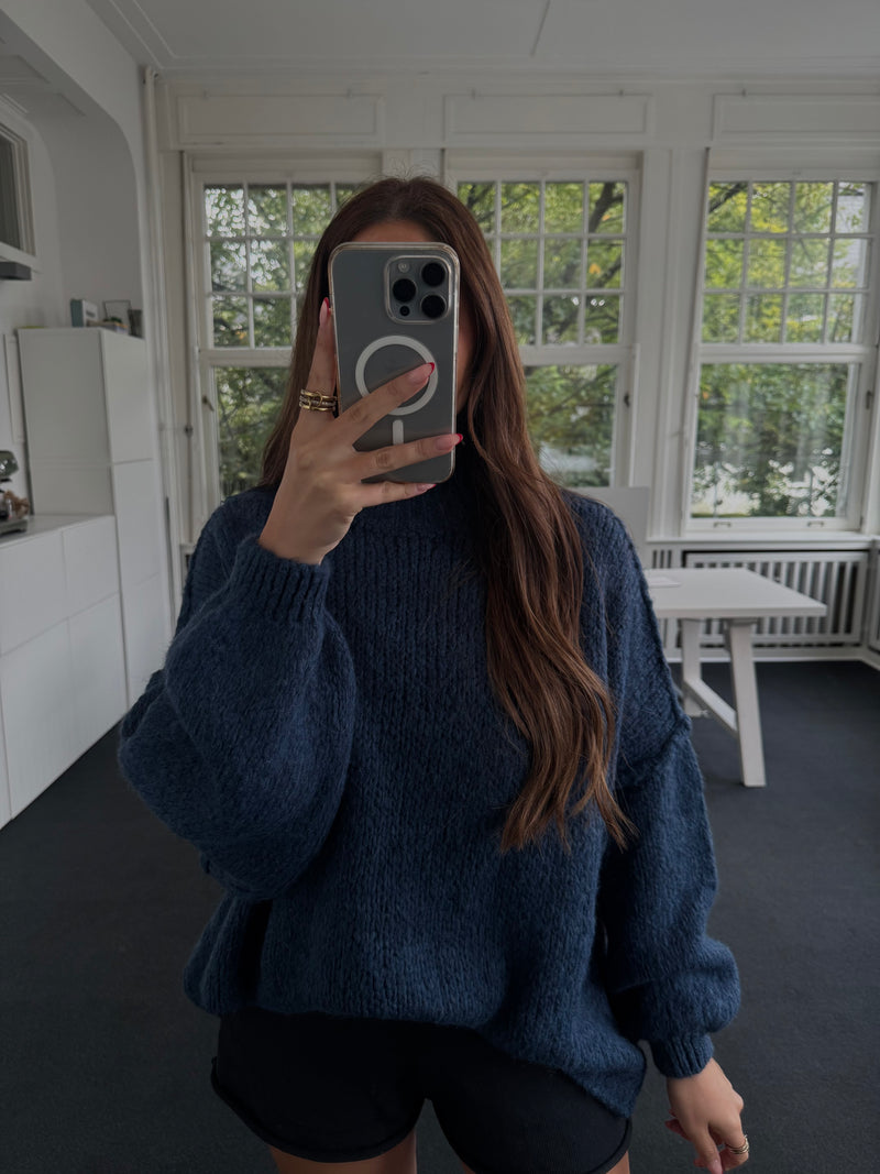 Strickoberteil oversized bestseller blau