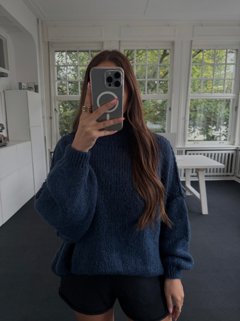 Strickoberteil oversized bestseller blau
