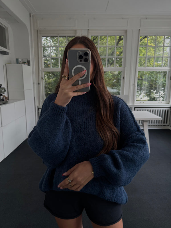 Strickoberteil oversized bestseller blau