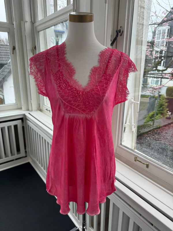TOP WITH LACE LENA CORALPINK