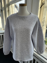 Good Vibes Sweatshirt – Gefüttert, Oversize, Bunter Schriftzug grau