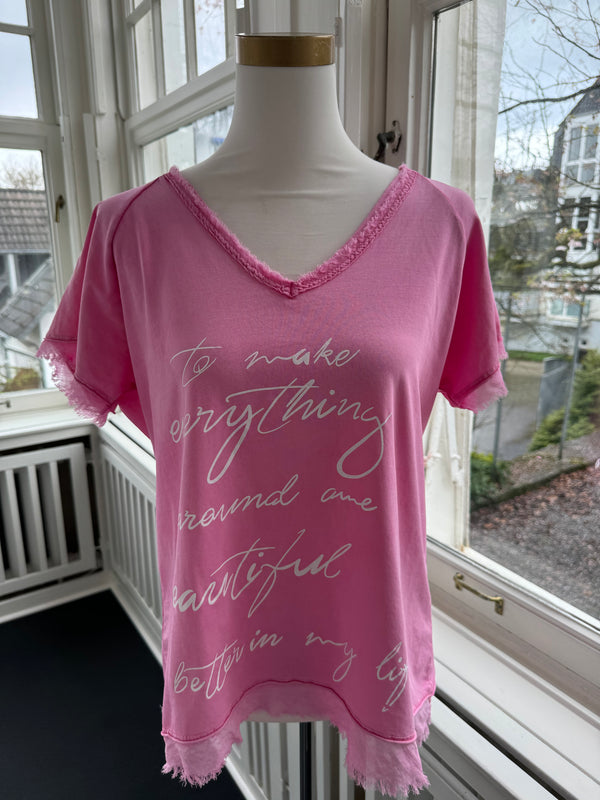 T-shirt Lena ausgefranst pink