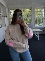 Oversized "Namaste" Sweatshirt – Rosa Schriftzug – Ungefüttert – 80% Baumwolle