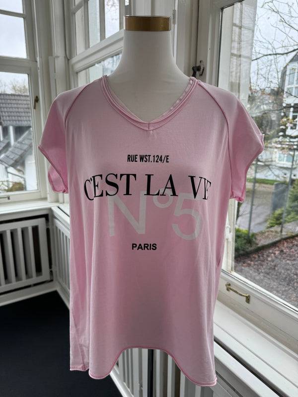 T-shirt march mit Schrift rosa