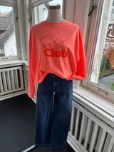 Lässiges Sweatshirt „Soleil Club“ – Locker & Bequem neonorange
