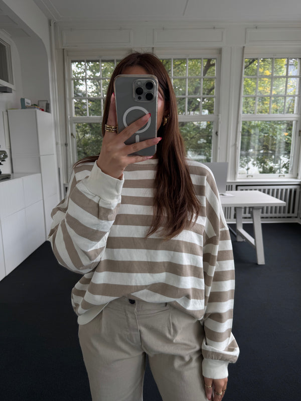 Gestreiftes Must-Have Sweatshirt beige