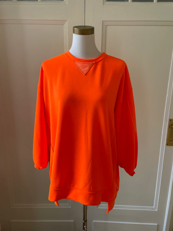 SWEATSHIRT BASIC LONG OVERSIZED NEONORANGE