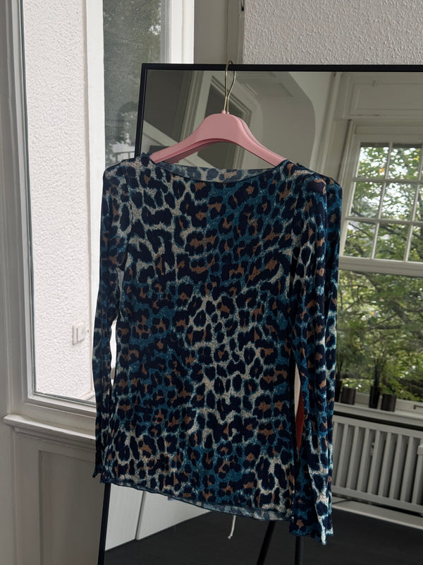 Oberteil leo Cashmere sehr dünner Stoff blau