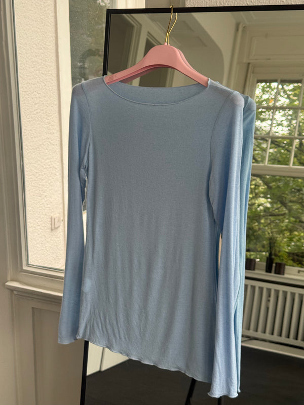 Oberteil Cashmere sehr dünner Stoff babyblau