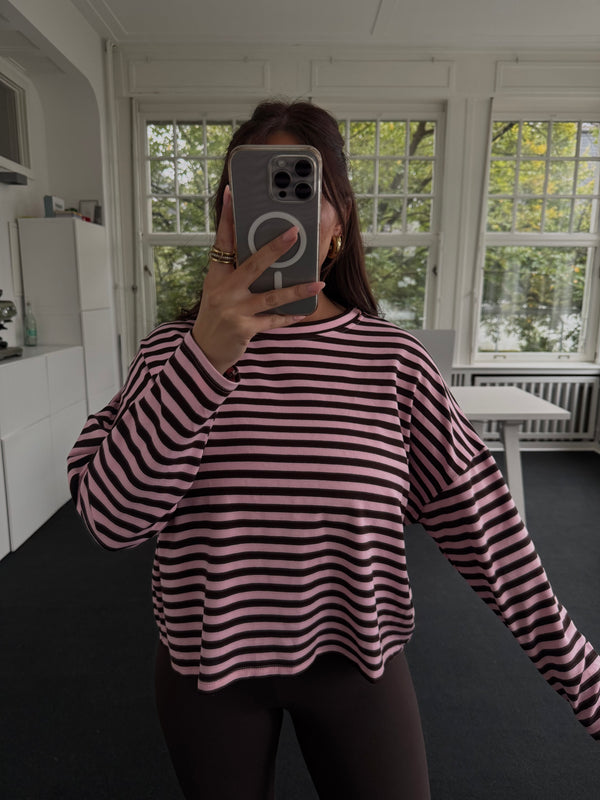 Oberteil bestseller kastiger Schnitt rosa/braun