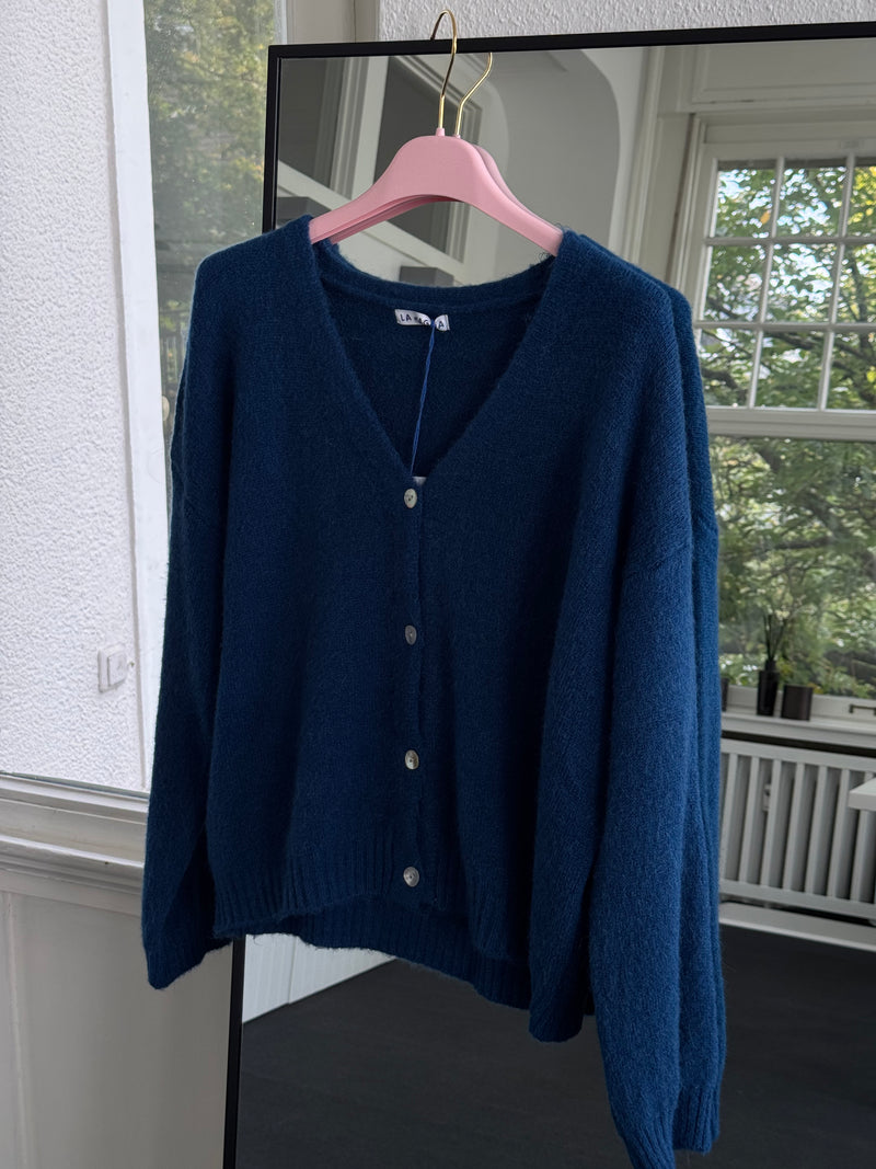 Super Soft Strickjacke mit Knöpfen blau