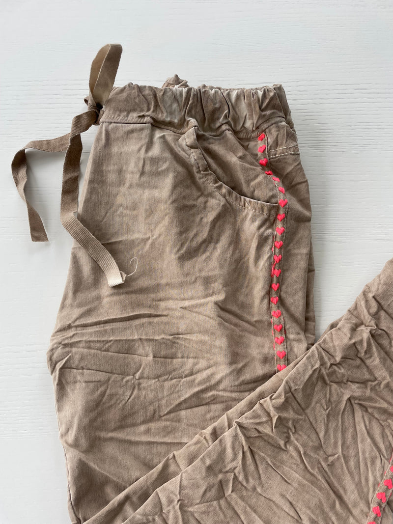 Hose Heart mit Bündchen Taupe