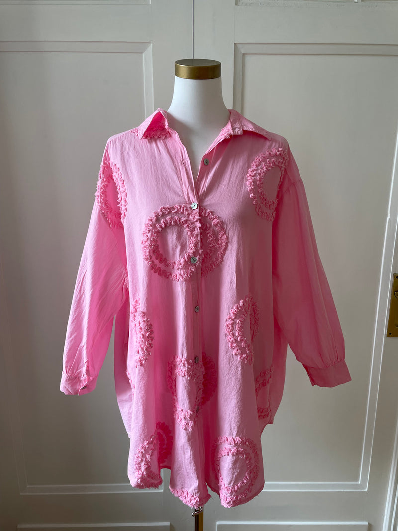 Hemd sweet long oversized rosa