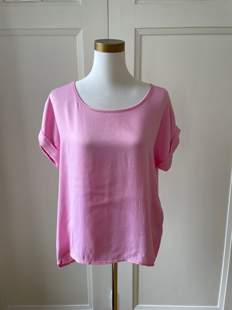T-Shirt fine kastiger Schnitt rosa