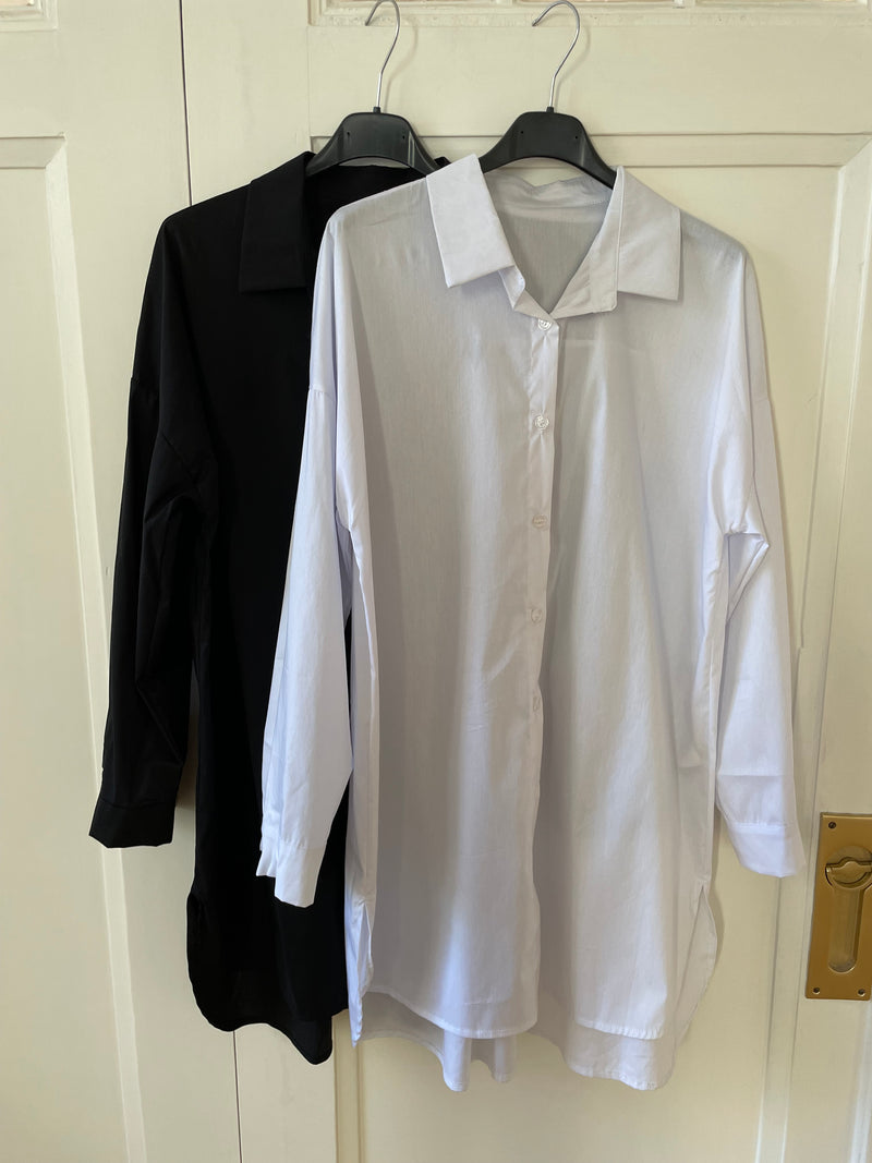 BESTSELLING SHIRT WITH LONG SIDE SLIT IN TWO COLOURS