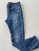 Jeans mit Knöpfen und Reisverschluss blau