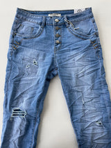 Jeans Karostar baggy zerissen blau